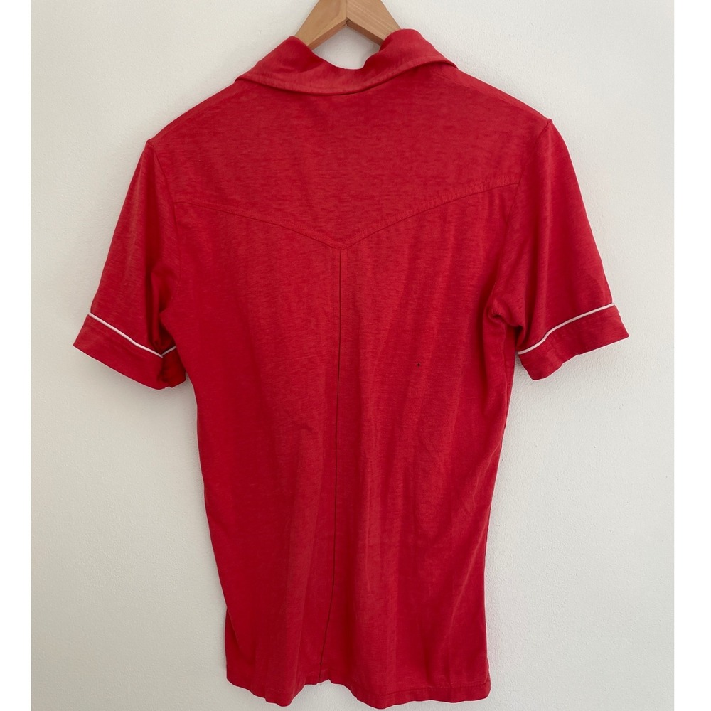 Vintage 80s Kennington Red Short‎ Sleeve Polo Shirt Western Style Retro - Picture 2 of 13